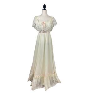 VTG Gunne Sax Off-the-Shoulder Maxi Dress